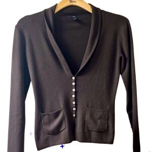 H&M Dark Brown Button-Up Cardigan